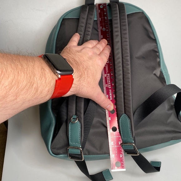 COACH Backpack Dark Turquoise Pebble Leather Silver Hardware (29004) EUC - Picture 14 of 16